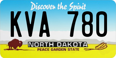 ND license plate KVA780