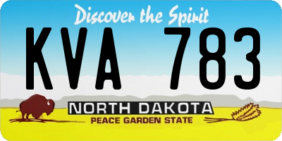 ND license plate KVA783