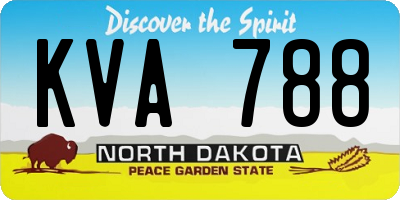 ND license plate KVA788