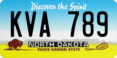 ND license plate KVA789