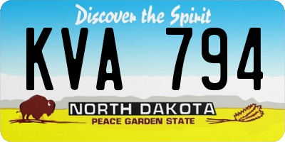 ND license plate KVA794