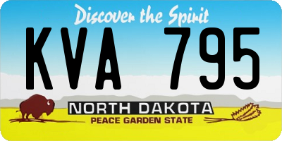 ND license plate KVA795