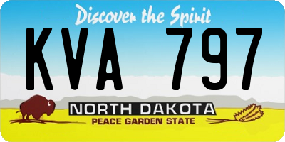 ND license plate KVA797