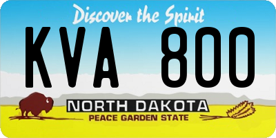 ND license plate KVA800