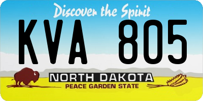 ND license plate KVA805