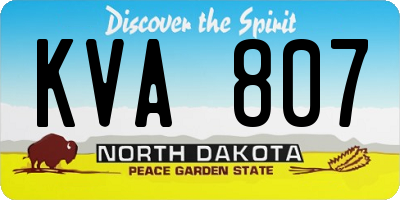 ND license plate KVA807