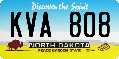 ND license plate KVA808
