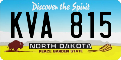 ND license plate KVA815