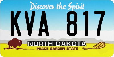 ND license plate KVA817
