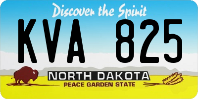 ND license plate KVA825