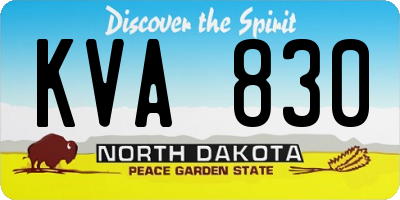 ND license plate KVA830