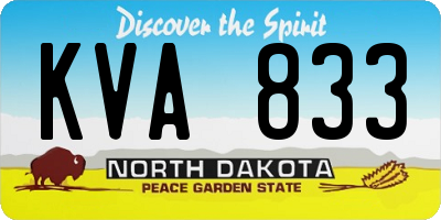 ND license plate KVA833