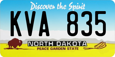 ND license plate KVA835