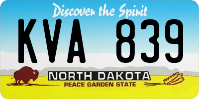 ND license plate KVA839