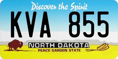 ND license plate KVA855