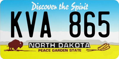 ND license plate KVA865