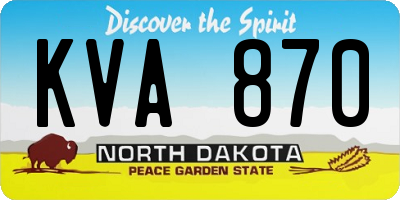 ND license plate KVA870