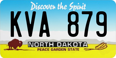 ND license plate KVA879
