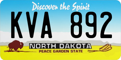 ND license plate KVA892