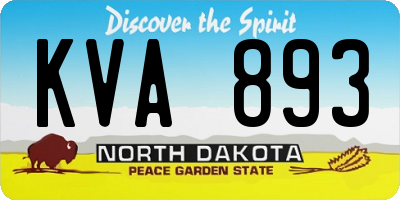ND license plate KVA893