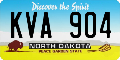 ND license plate KVA904