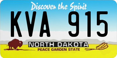ND license plate KVA915