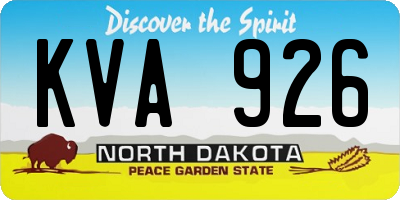 ND license plate KVA926