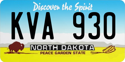 ND license plate KVA930
