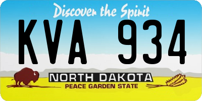 ND license plate KVA934