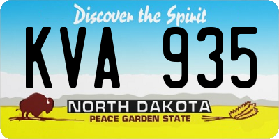 ND license plate KVA935