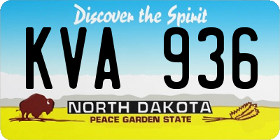 ND license plate KVA936