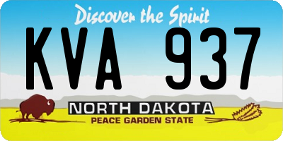 ND license plate KVA937