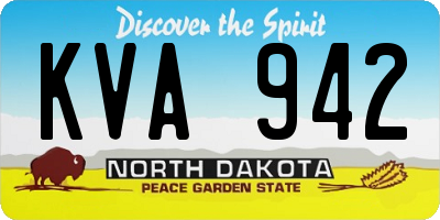 ND license plate KVA942