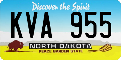 ND license plate KVA955