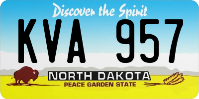 ND license plate KVA957