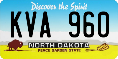 ND license plate KVA960