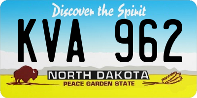 ND license plate KVA962