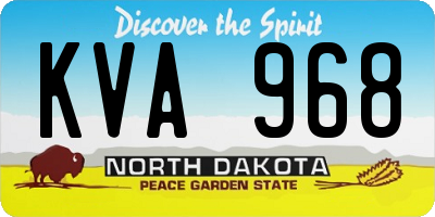 ND license plate KVA968