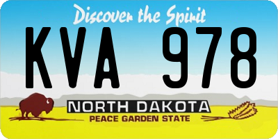ND license plate KVA978