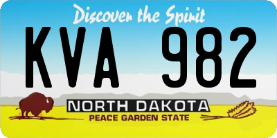 ND license plate KVA982