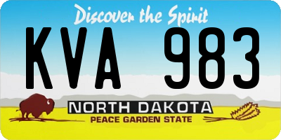 ND license plate KVA983