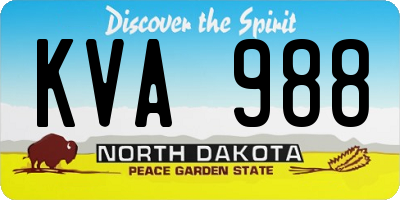 ND license plate KVA988