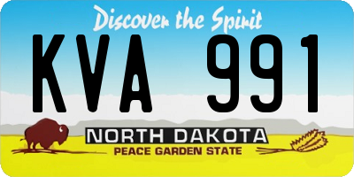 ND license plate KVA991