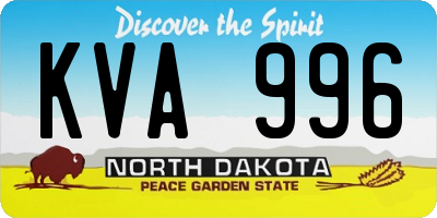 ND license plate KVA996