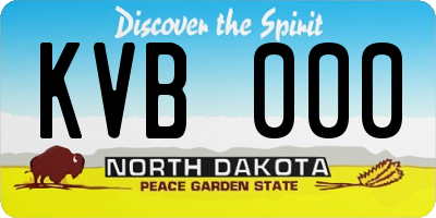 ND license plate KVB000