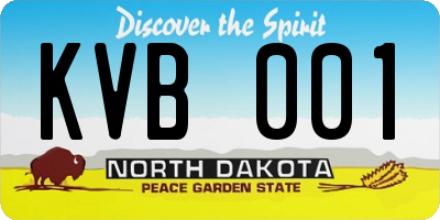 ND license plate KVB001
