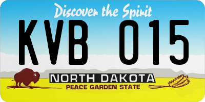 ND license plate KVB015