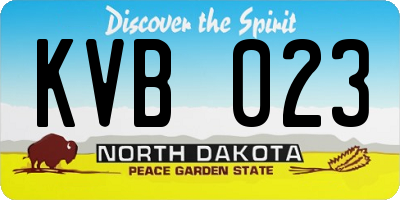 ND license plate KVB023