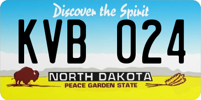 ND license plate KVB024