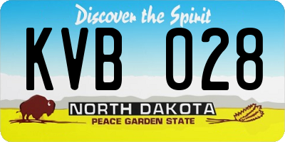 ND license plate KVB028